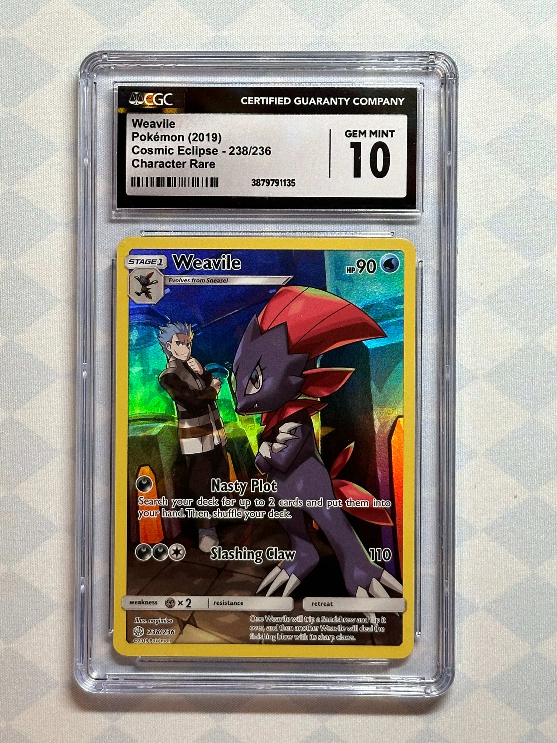 2019 Pokmon Cosmic Eclipse Weavile 238/236 CGC 10 Gem Mint Oblivion Collectibles 2019 Pokmon Cosmic Eclipse Weavile 238/236 CGC 10 Gem Mint Oblivion Collectibles