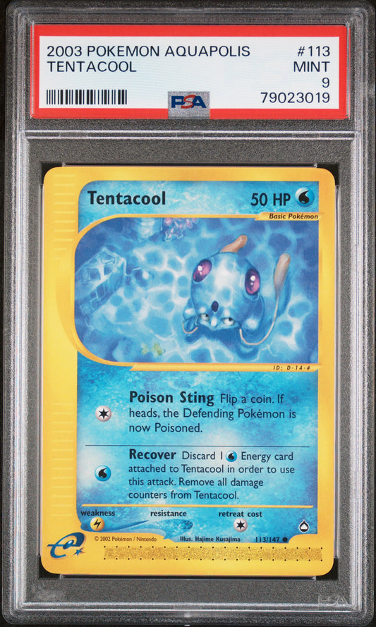 2003 Pokemon Aquapolis Tentacool 113/147 PSA 9 Mint