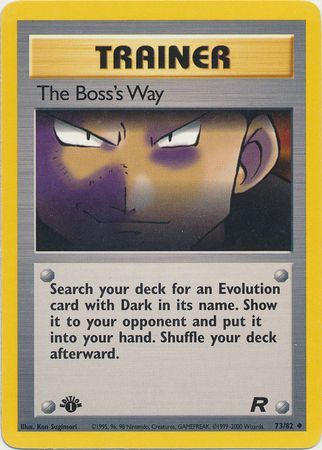 Pokemon Team Rocket 1st Edition 73/82 The Boss's Way