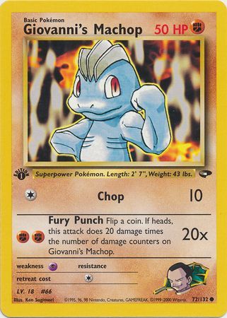 Pokemon Gym Challenge 1st Edition 72/132 Giovanni's Machop