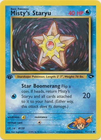 Pokemon Gym Challenge 1st Edition 92/132 Misty's Staryu