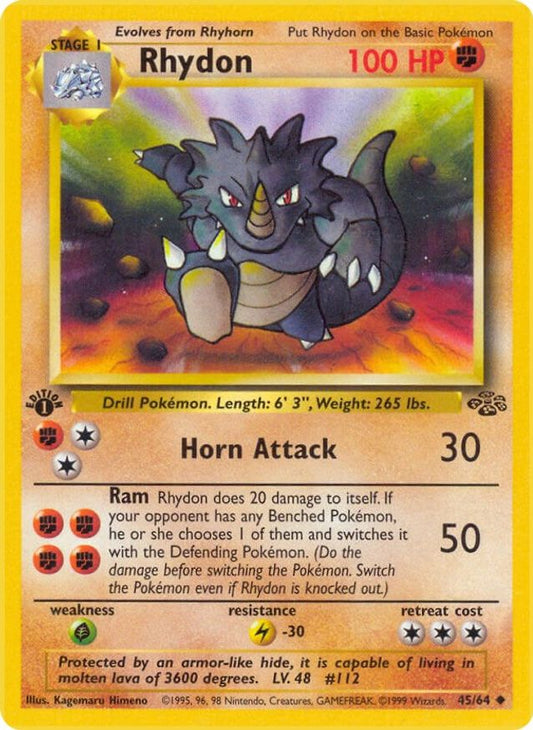 Pokemon Jungle 1st Edition 45/64 Rhydon