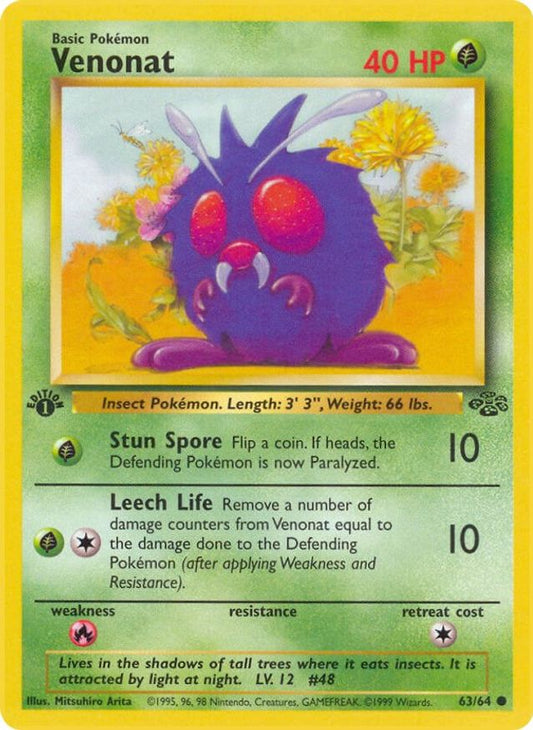 Pokemon Jungle 1st Edition 63/64 Venonat