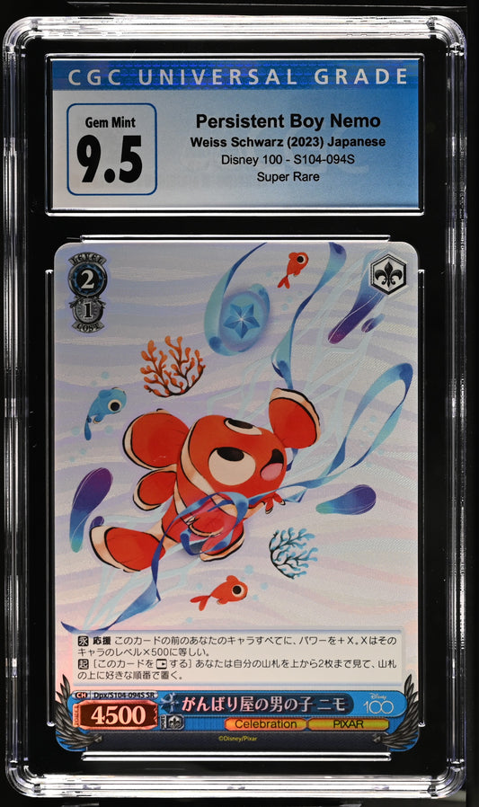 2023 Weiss Schwarz Japanese Disney 100 Persistent Boy Nemo Dds/S104-094S SR CGC 10 Gem Mint