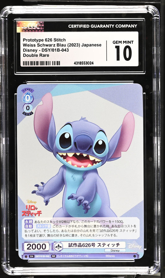 2023 Weiss Schwarz Blau Disney 100 Prototype 626 Stitch DSY/01B-043 RR CGC 10 Gem Mint