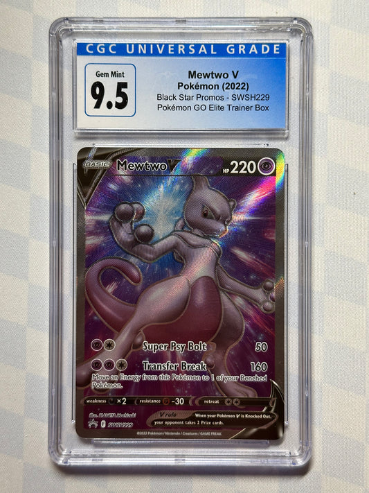 2022 Pokémon Black Star Promos Mewtwo V SWSH229 CGC 9.5 Gem Mint