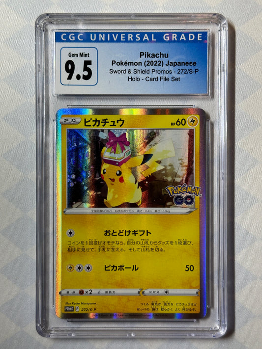 2022 Pokémon Japanese Sword & Shield Promos Pikachu 272/S-P CGC 9.5 Gem Mint