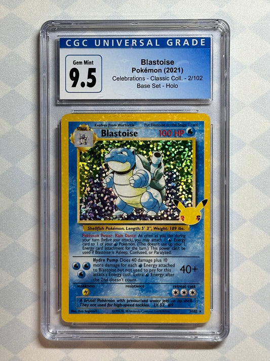 2021 Pokémon Celebrations Classic Collection Blastoise Holo 2/102 CGC 9.5 Gem Mint