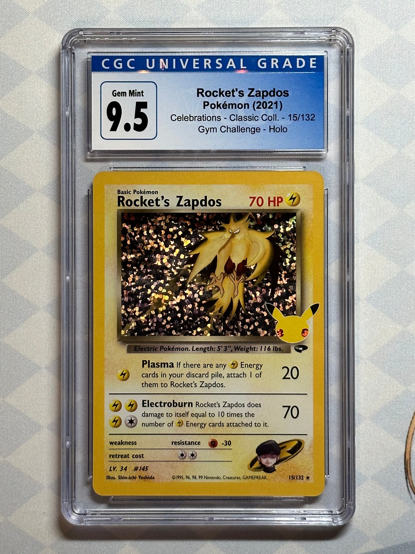 2021 Pokmon Celebrations Classic Collection Rocket's Zapdos Holo 15/1 Oblivion Collectibles 2021 Pokmon Celebrations Classic Collection Rocket's Zapdos Holo 15/1 Oblivion Collectibles