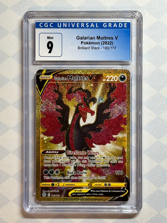 2022 Pokémon Brilliant Stars Galarian Moltres V 183/172 CGC 9 Mint