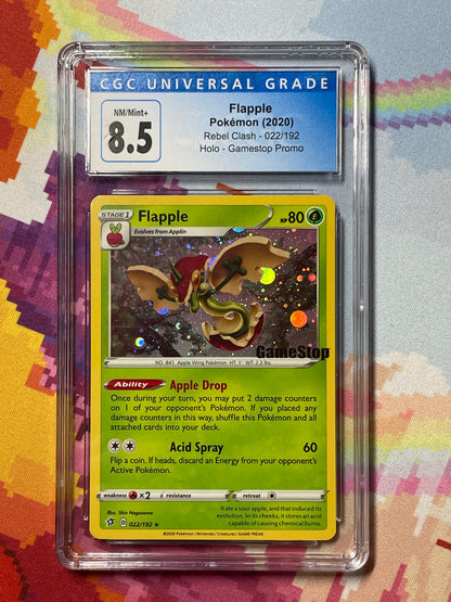 2020 Pokémon Rebel Clash Flapple Gamestop Promo 022/192 CGC 8.5 NM/Mint+
