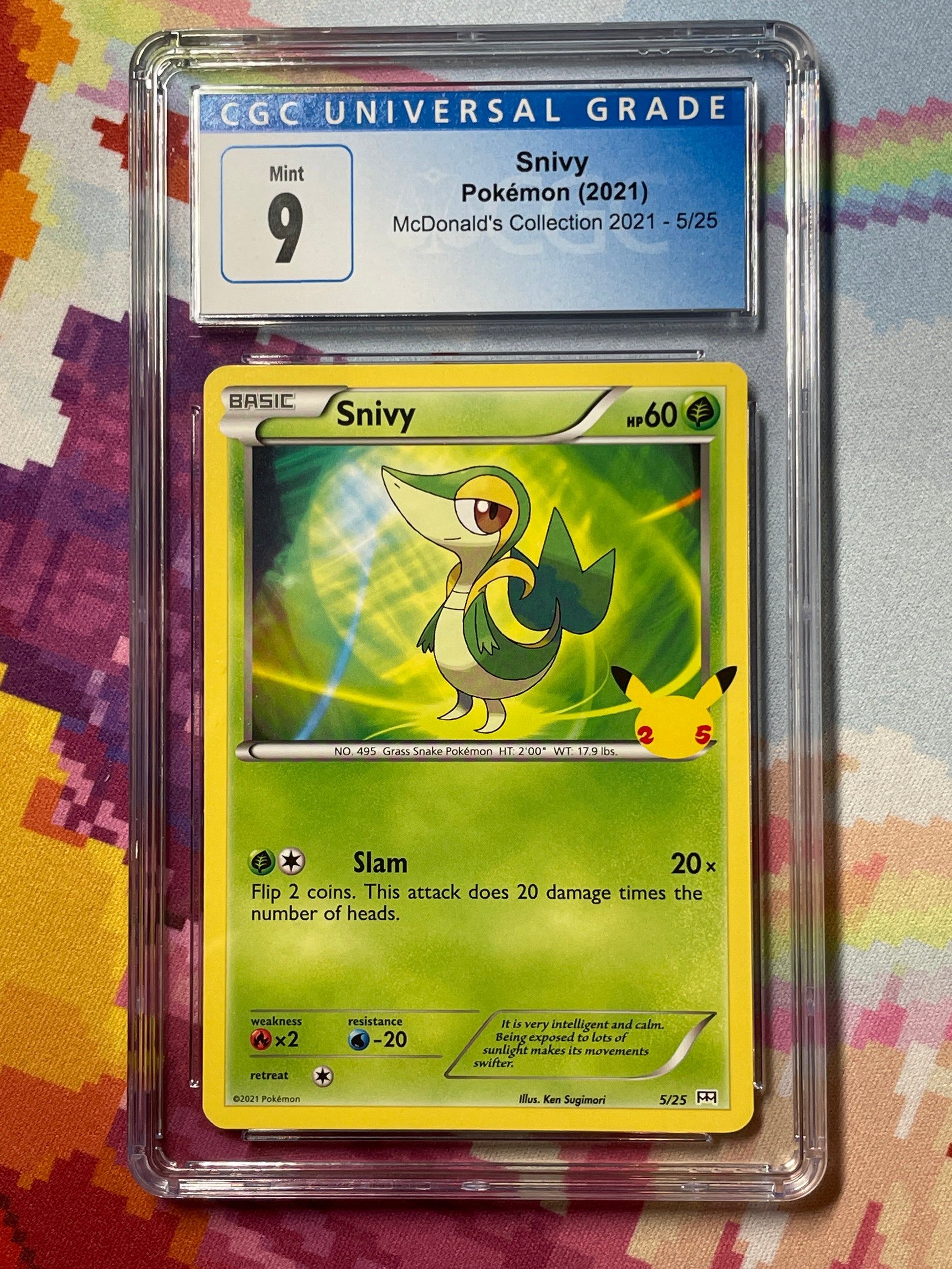 Snivy Holo - McDonald's Collection 2021 Pokémon card 5/25