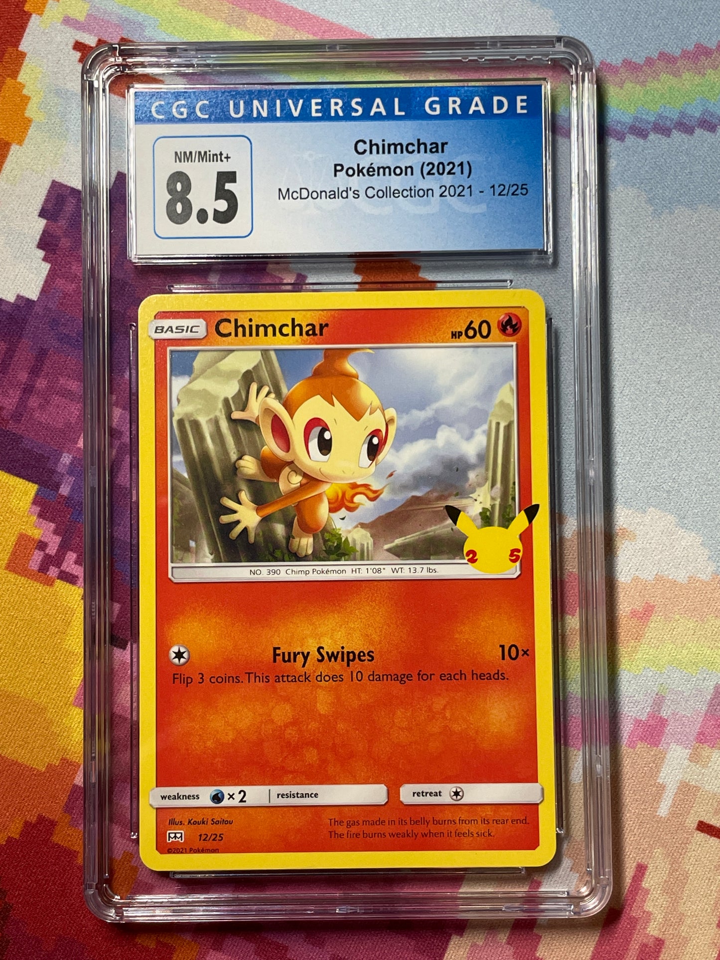 2021 Pokémon McDonald's Collection Chimchar 12/25 CGC 8.5 NM/Mint+