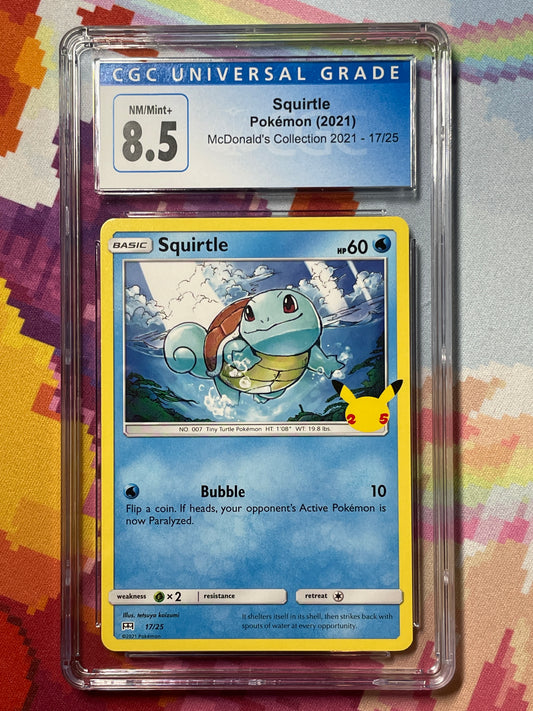 2021 Pokémon McDonald's Collection Squirtle 17/25 CGC 8.5 NM/Mint+