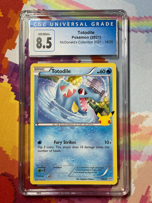 2021 Pokémon McDonald's Collection Totodile 18/25 CGC 8.5 NM/Mint+