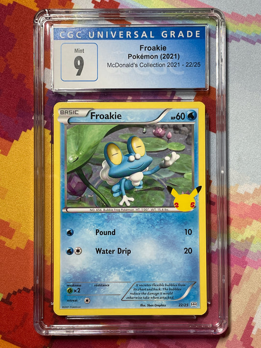 2021 Pokémon McDonald's Collection Froakie 22/25 CGC 9 Mint