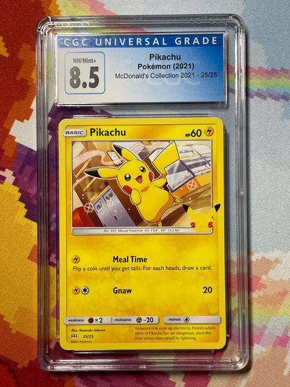 2021 Pokémon McDonald's Collection Pikachu 25/25 CGC 8.5 NM/Mint+