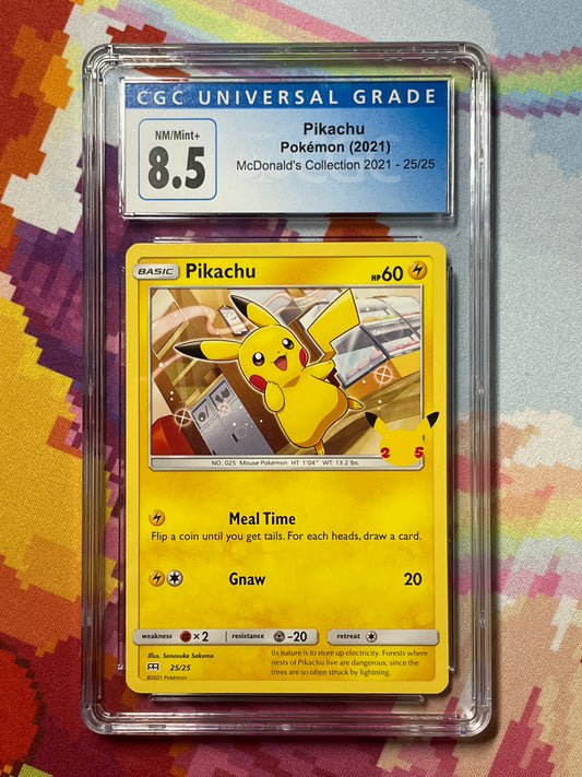 2021 Pokémon McDonald's Collection Pikachu 25/25 CGC 8.5 NM/Mint+