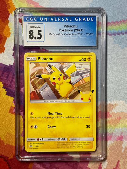 2021 Pokémon McDonald's Collection Pikachu 25/25 CGC 8.5 NM/Mint+