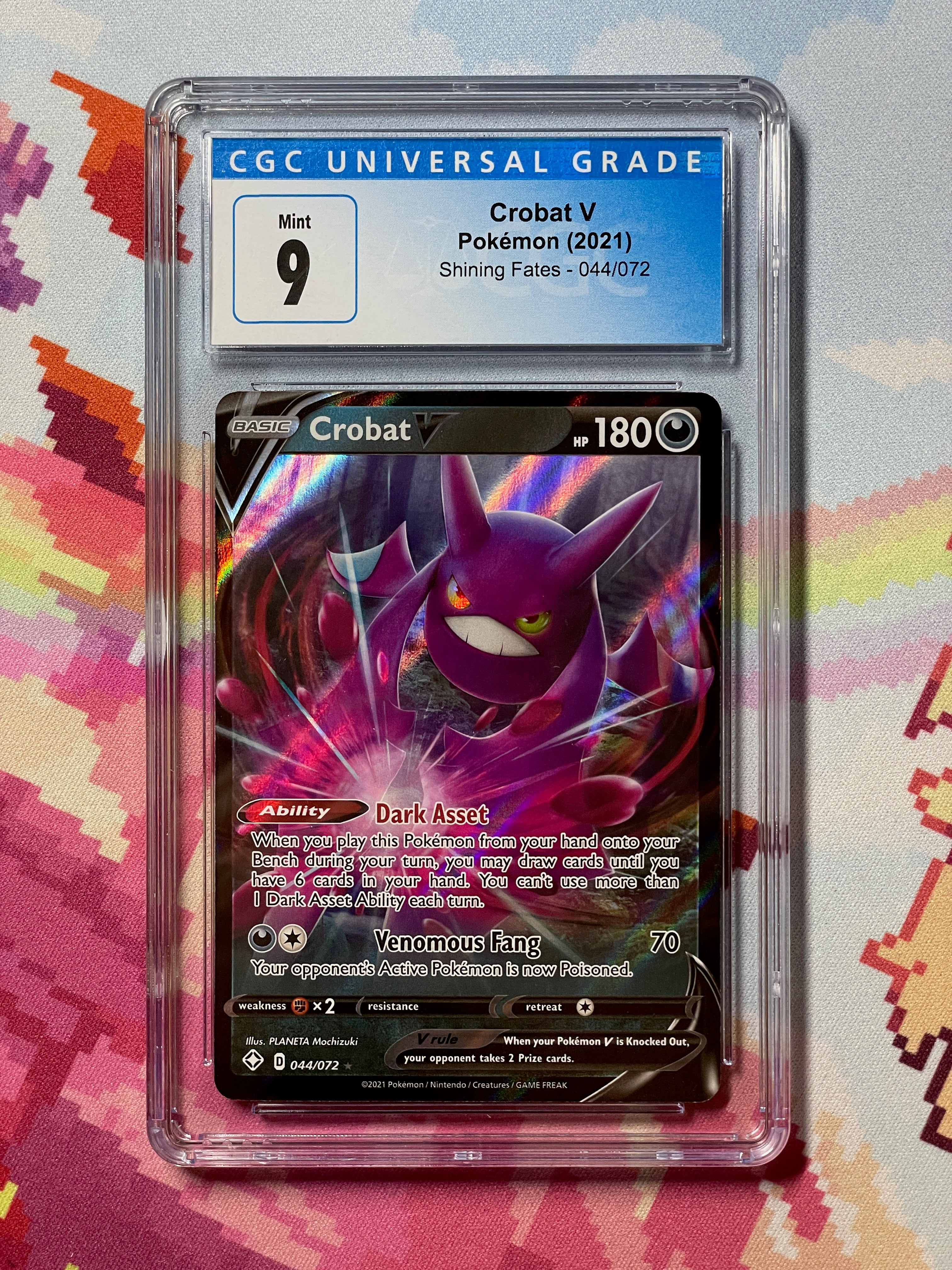 2021 Pokémon Shining Fates Crobat V 044/072 CGC 9 Mint