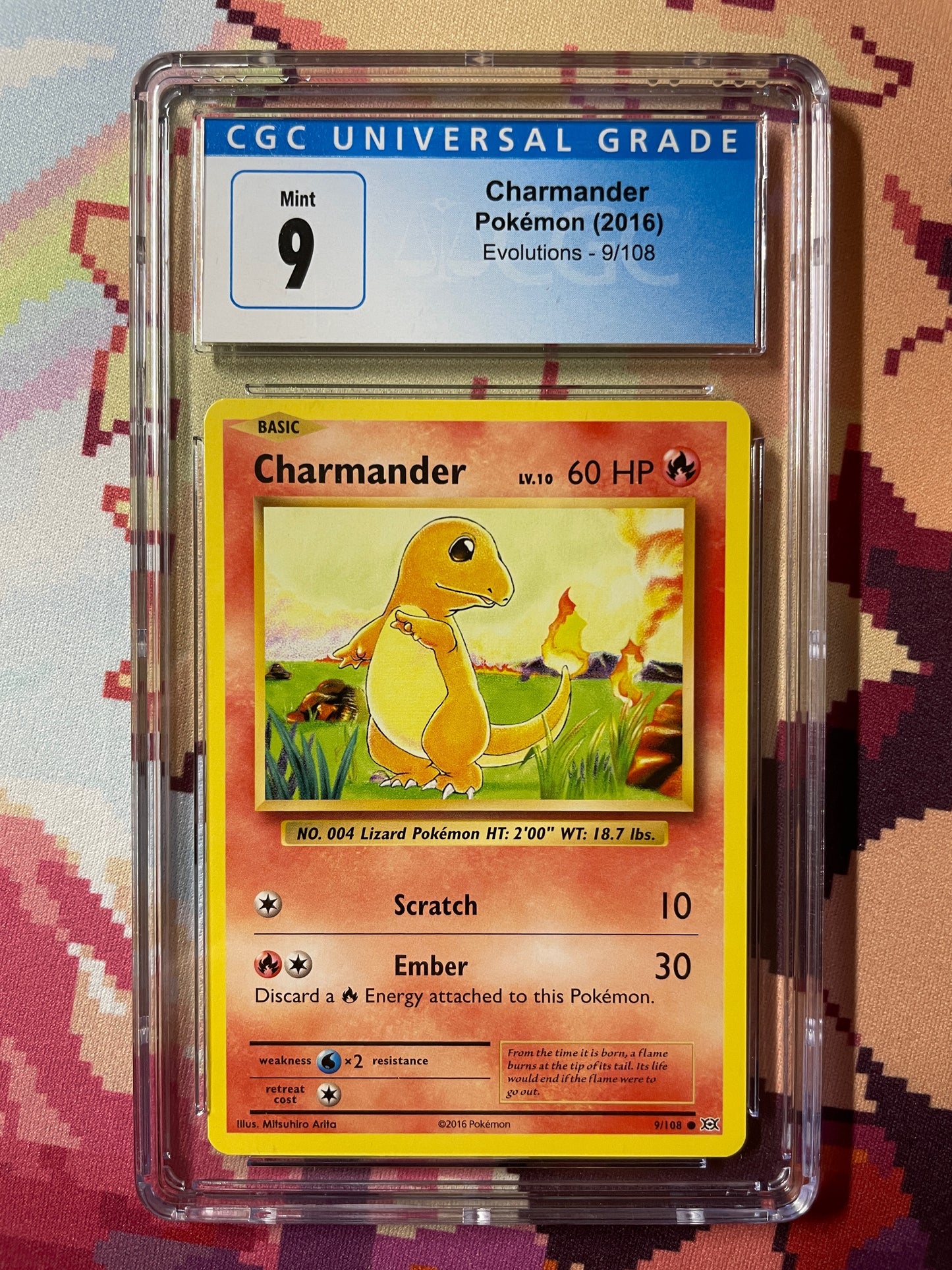 2016 Pokémon Evolutions Charmander 9/108 CGC 9 Mint