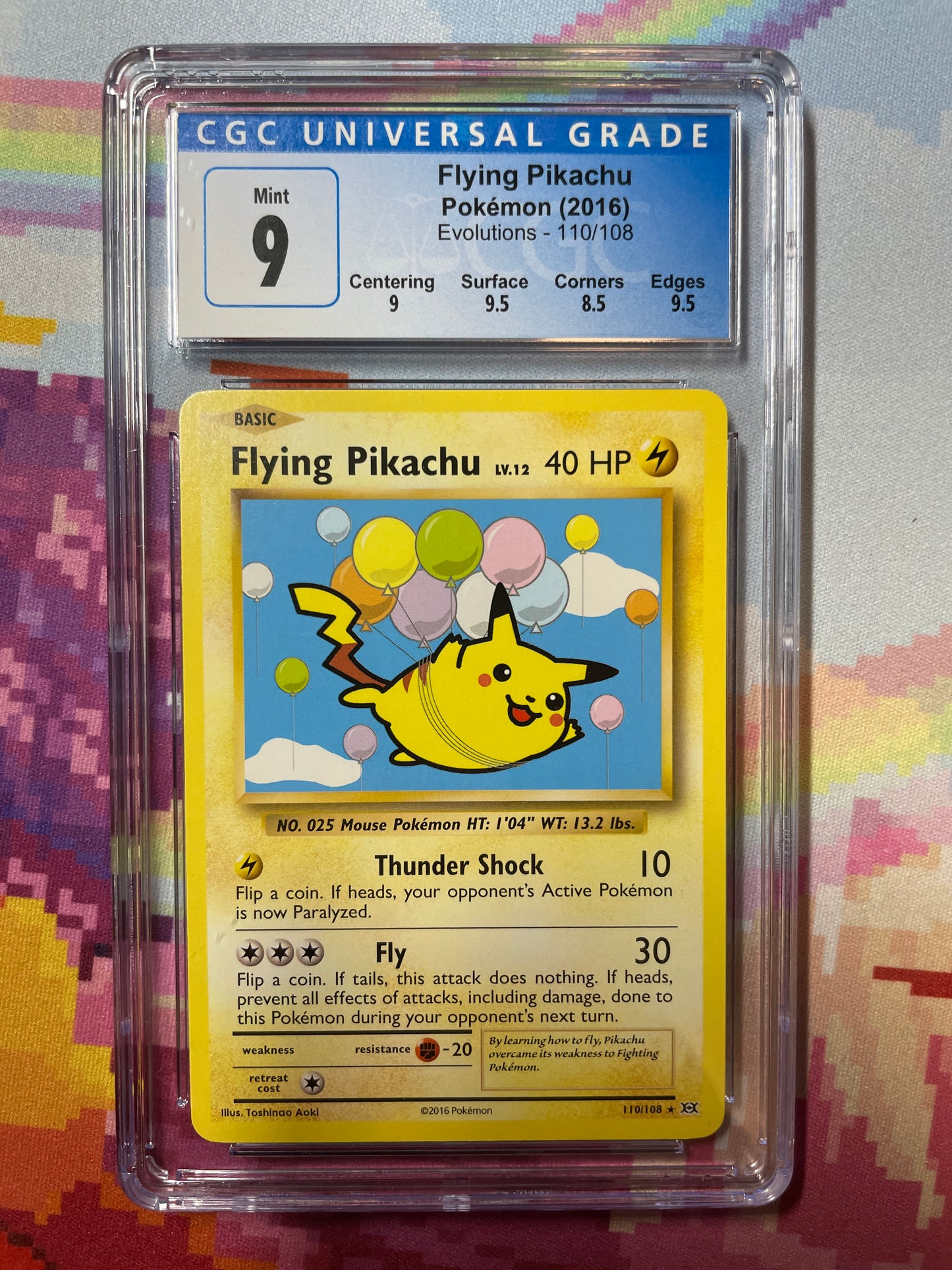 2016 Pokémon Evolutions Flying Pikachu 110/108 CGC 9 Mint