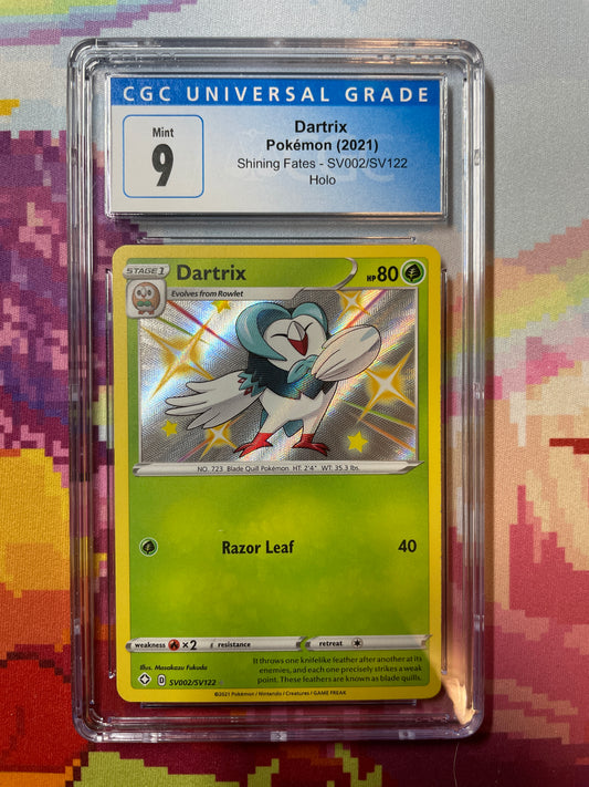 2021 Pokémon Shining Fates Dartrix Holo SV002/SV122 CGC 9 Mint