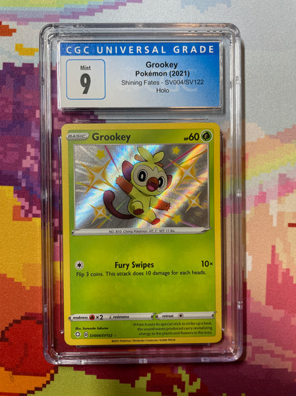 2021 Pokémon Shining Fates Grookey Holo SV004/SV122 CGC 9 Mint