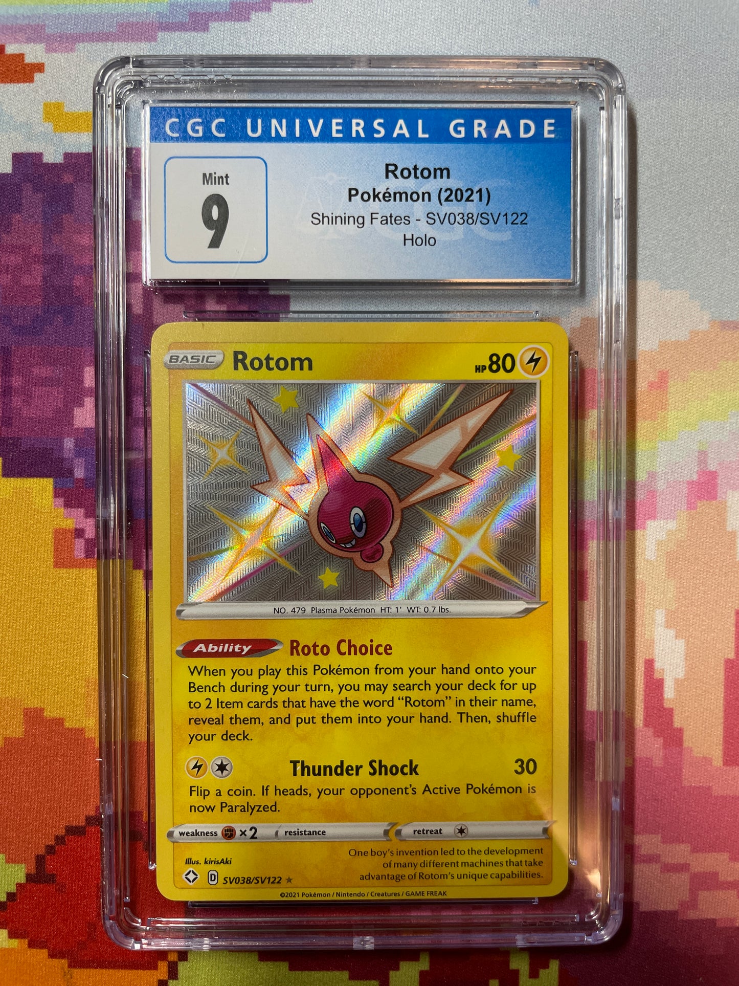 2021 Pokémon Shining Fates Rotom Holo SV038/SV122 CGC 9 Mint