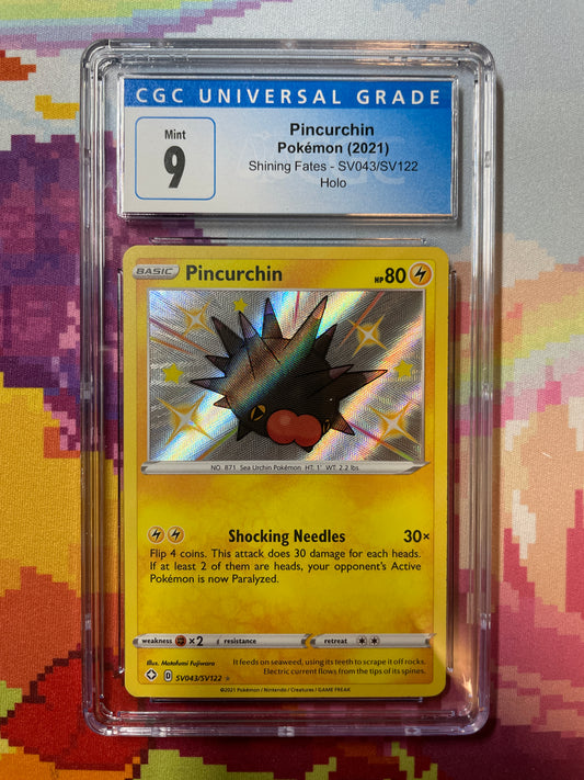 2021 Pokémon Shining Fates Pincurchin Holo SV043/SV122 CGC 9 Mint