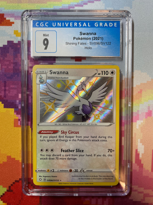 2021 Pokémon Shining Fates Swanna Holo SV096/SV122 CGC 9 Mint