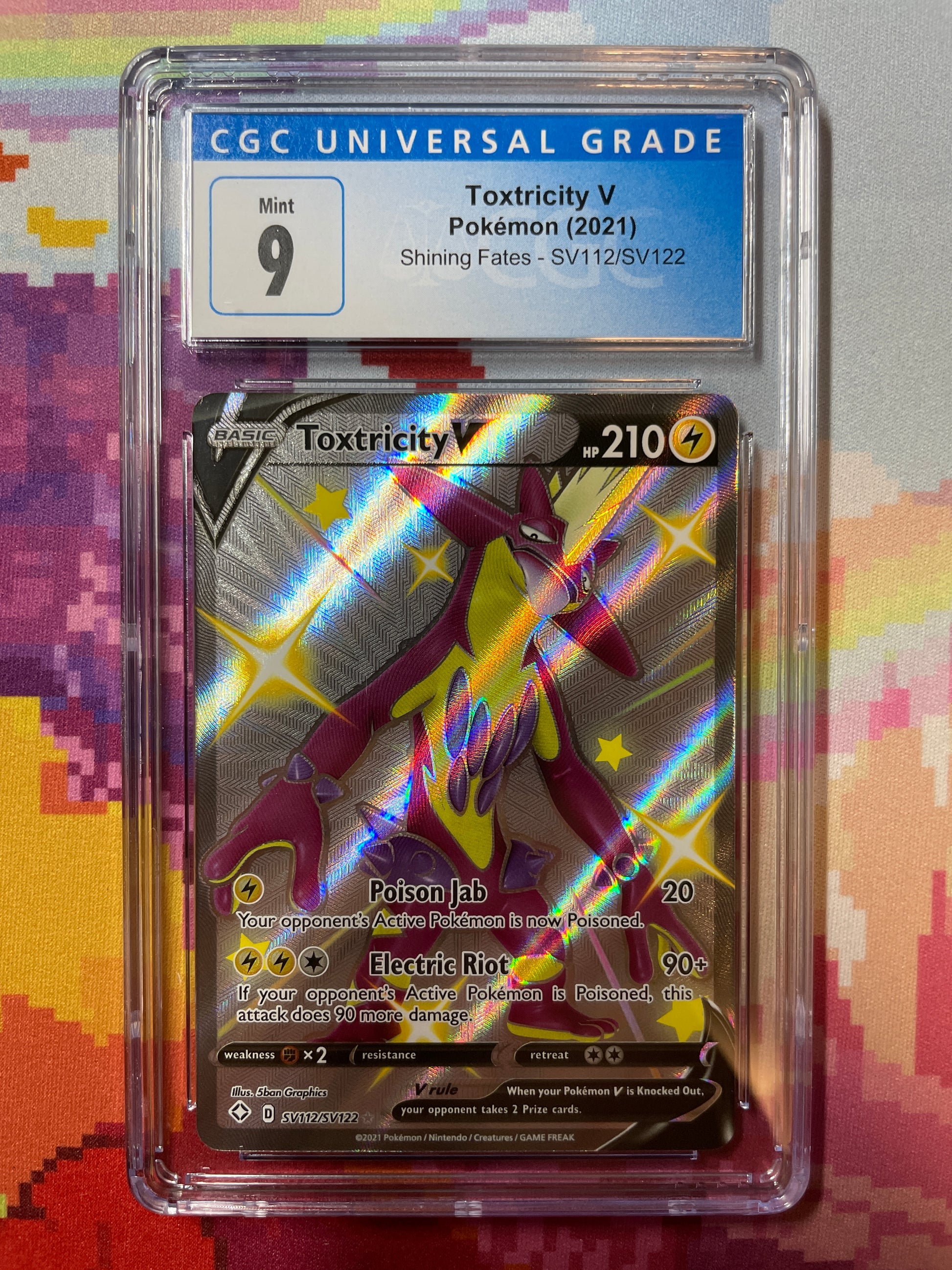 2021 Pokmon Shining Fates Toxtricity V SV112/SV122 CGC 9 Mint Oblivion Collectibles 2021 Pokmon Shining Fates Toxtricity V SV112/SV122 CGC 9 Mint Oblivion Collectibles