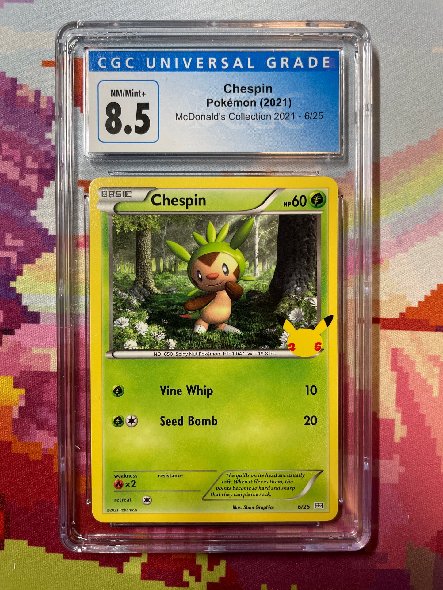 2021 Pokémon McDonald's Collection Chespin 006/025 CGC 8.5 NM/Mint+