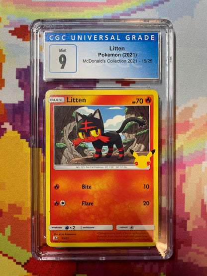 2021 Pokémon McDonald's Collection Litten 015/025 CGC 9 Mint