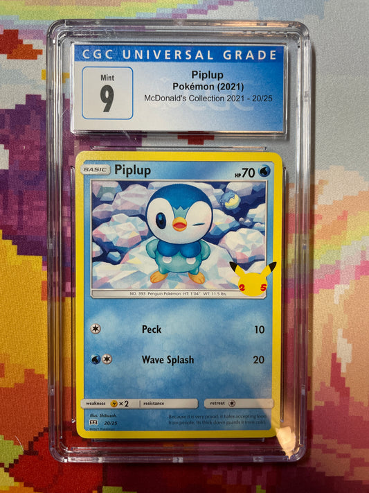 2021 Pokémon McDonald's Collection Piplup 020/025 CGC 9 Mint