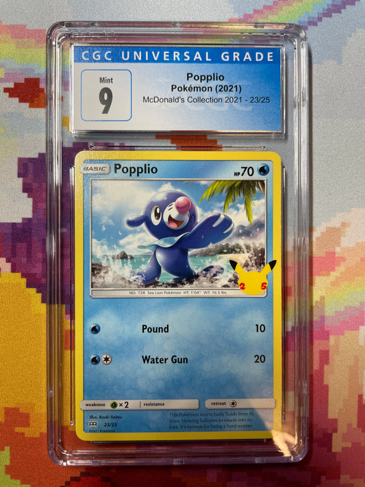 2021 Pokémon McDonald's Collection Popplio 023/025 CGC 9 Mint