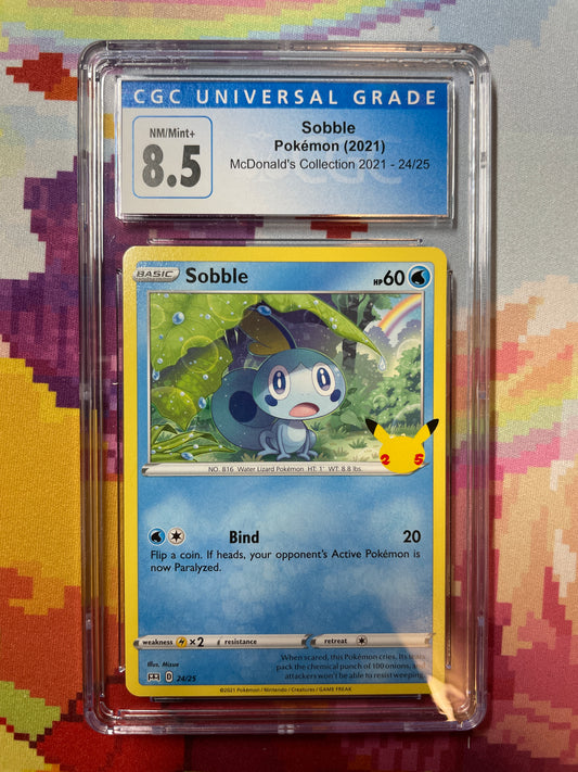 2021 Pokémon McDonald's Collection Sobble 024/025 CGC 8.5 NM/Mint+