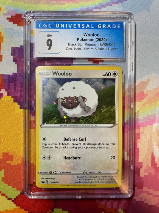 2020 Pokémon Black Star Promos Wooloo (Swirl) SWSH011 CGC 9 Mint