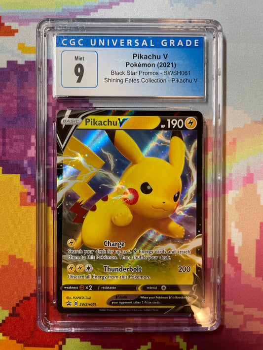 2021 Pokémon Black Star Promos Pikachu V SWSH061 CGC 9 Mint