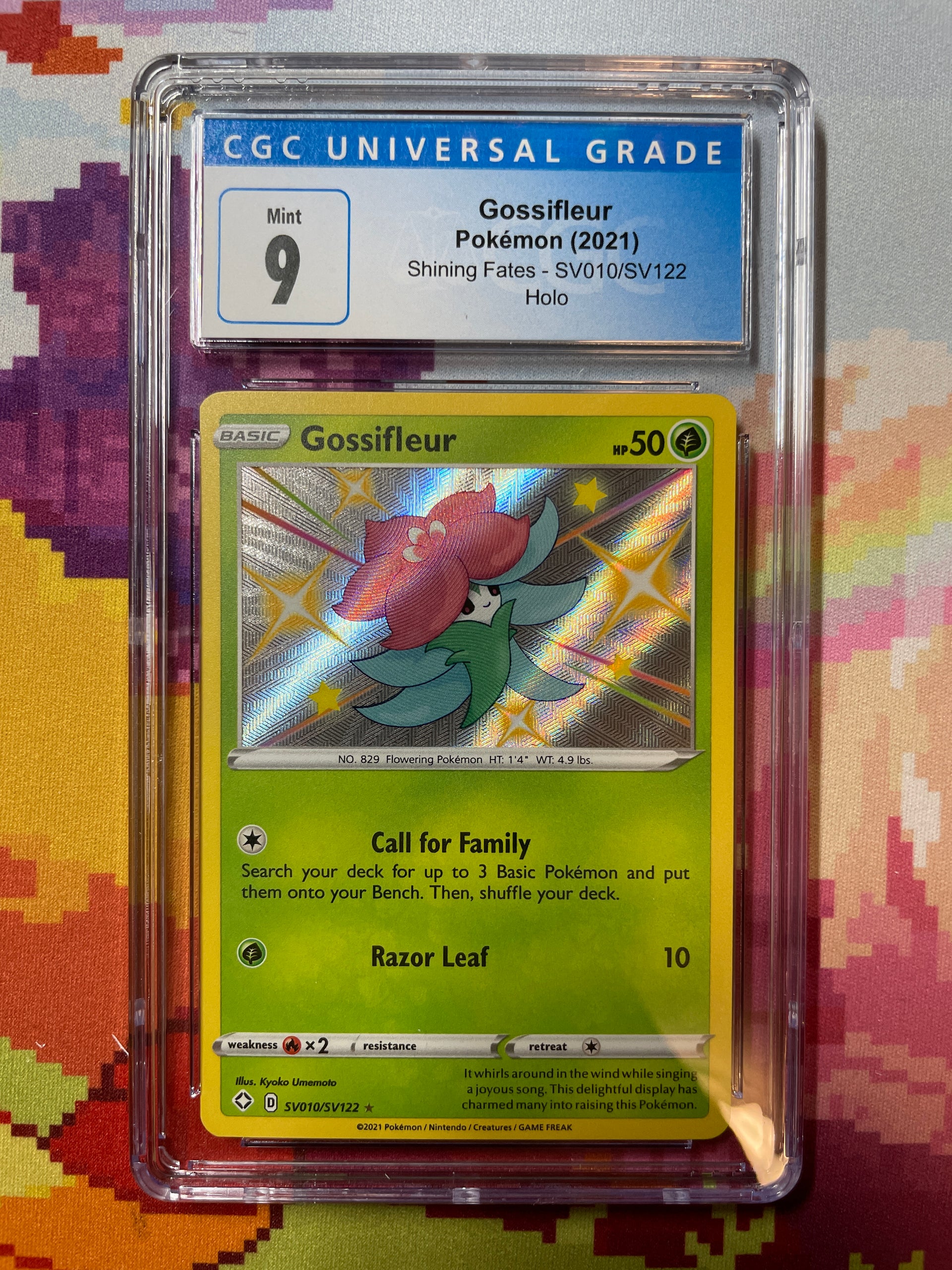 gossifleur pokemon card holographic 2021 Pokémon Shining Fates Gossifleur Holo SV010/SV122 CGC 9 Mint – Oblivion Collectibles