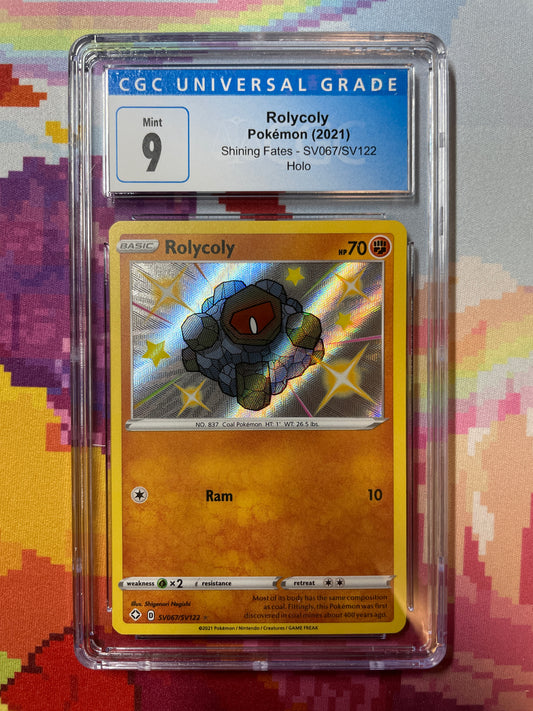 2021 Pokémon Shining Fates Rolycoly Holo SV067/SV122 CGC 9 Mint