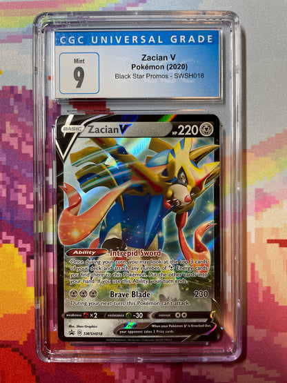 2020 Pokémon Black Star Promos Zacian SWSH018 CGC 9 Mint