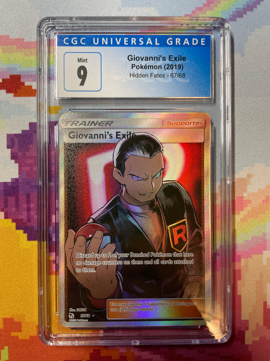 2019 Pokémon Hidden Fates Giovanni's Exile 67/68 CGC 9 Mint