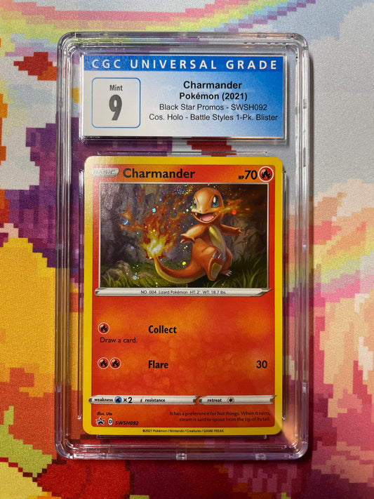 2021 Pokémon Black Star Promos Charmander Holo SWSH092 CGC 9 Mint