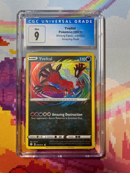 2021 Pokmon Shining Fates Yveltal Amazing Rare 046/072 CGC 9 Mint Oblivion Collectibles 2021 Pokmon Shining Fates Yveltal Amazing Rare 046/072 CGC 9 Mint Oblivion Collectibles