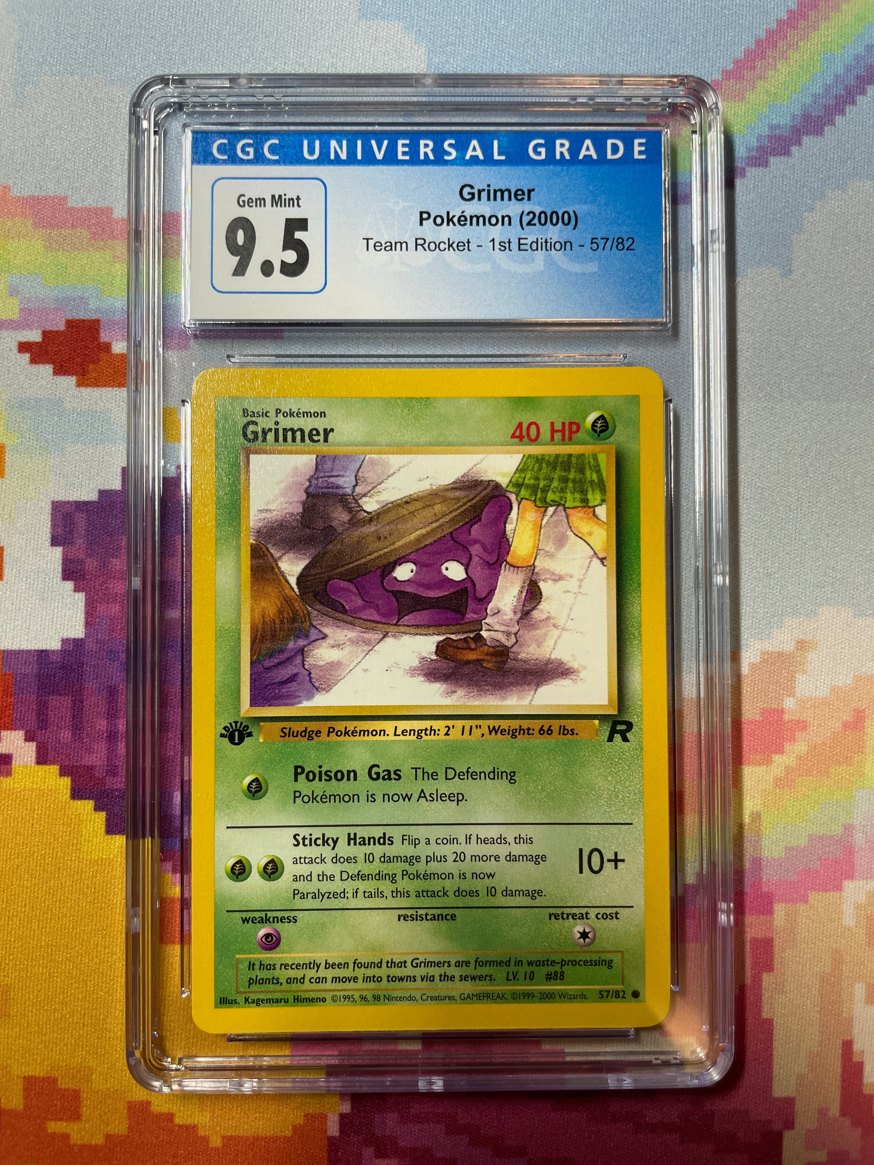 2000 Pokémon Team Rocket 1st Edition Grimer 57/82 CGC 9.5 Gem