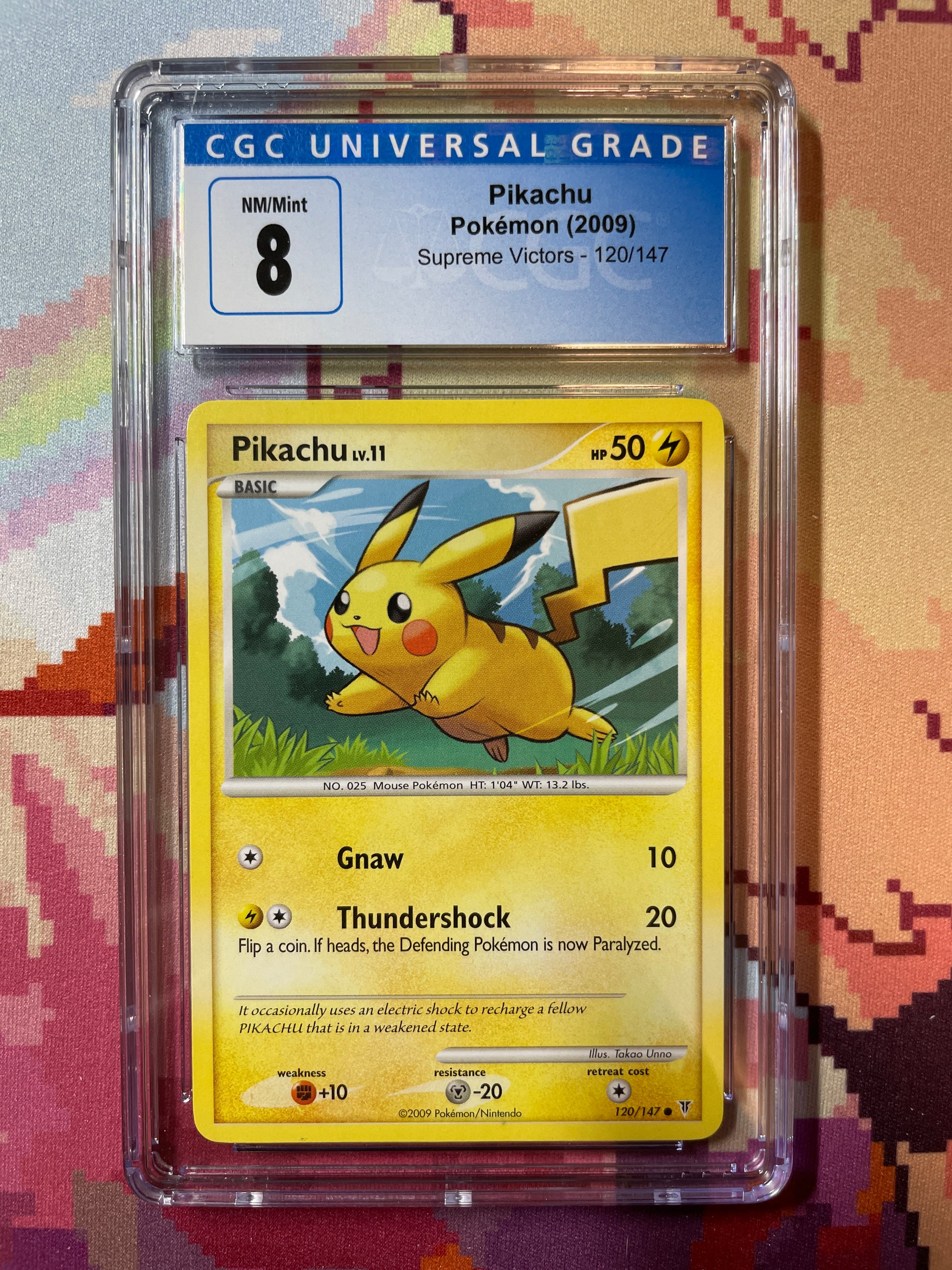 Pokémon PSA 8 Pikachu #120/147 Reverse Holo Platinum Supreme Victors