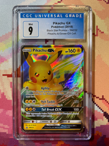 2019 Pokémon Black Star Promos Pikachu GX SM232 CGC 9 Mint