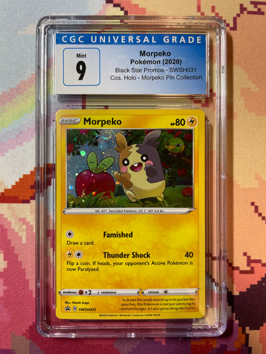 2020 Pokémon Black Star Promos Morpeko Holo (Swirl) SWSH031 CGC 9 Mint