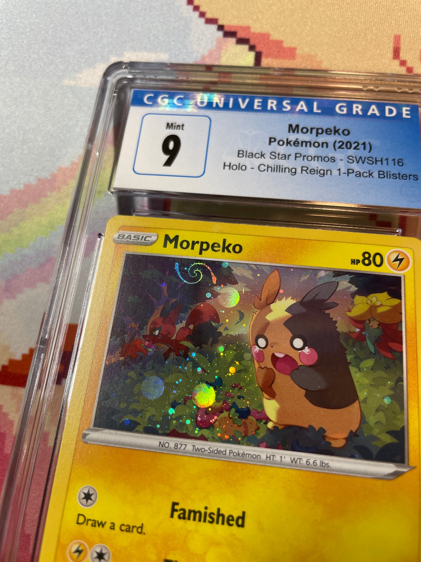 2021 Pokémon Black Star Promos Morpeko Holo (Swirl) SWSH116 CGC 9 Mint